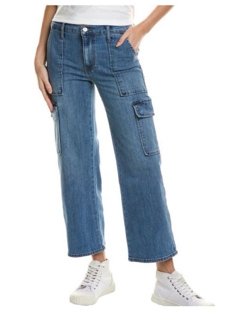 Hudson Rosalie Wide Leg Cargo Jeans in Blue size 27. Very Cool!